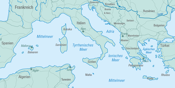 Die Segelreviere im Mittelmeer